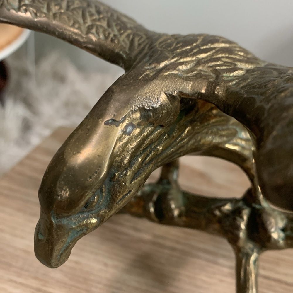 MCM Style Brass‎ Eagle On Branch Figure Made In Korea Vintage - Picture 3 of 17